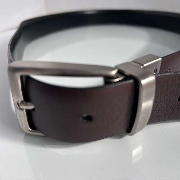 Tommy Hilfiger MEN black/brown reversible leather belt 38” long size 32 - Picture 5 of 6